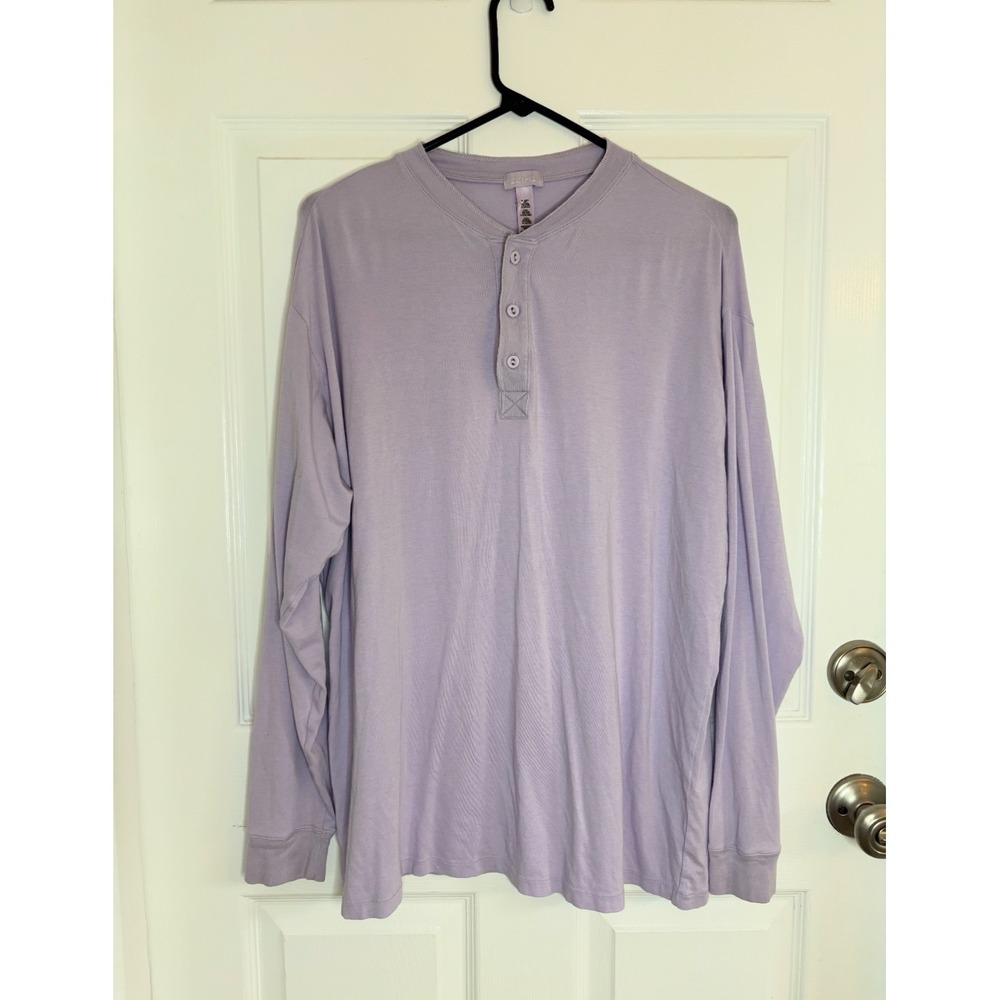 Skims Sleep Henley Long Sleeve Top Lavender Purple Lilac Modal Blend Small